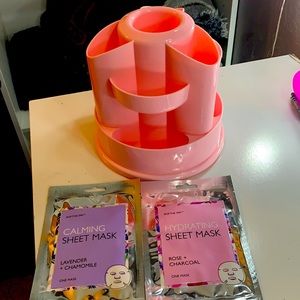 makeup stand and face masks